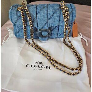 Coach Tabby 20 Blue Quilted Crossbody Bag